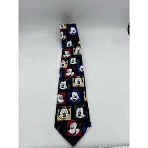 BALANCINE MENS TIE BLACK WITH MICKEY MOUSE 3.75 X 60